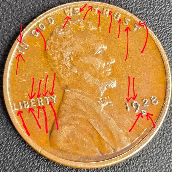 1928D RPM? Mint DDO? Wheat Penny READ - Picture 4 of 10